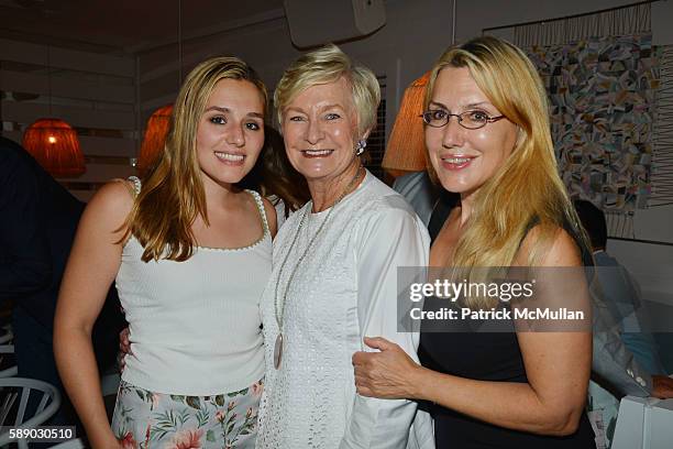 Jenny Lenz, Veronica Kelly and Dolly Lenz attend Oreya Salutes Julian Niccolini of The Four Seasons Restaurant at OREYA Hamptons on August 11, 2016...