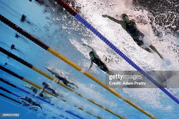 Ranomi Kromowidjojo of the Netherlands, Abbey Weitzeil of the United States, Pernille Blume of Denmark, Aliaksandra Herasimenia of Belarus and Cate...