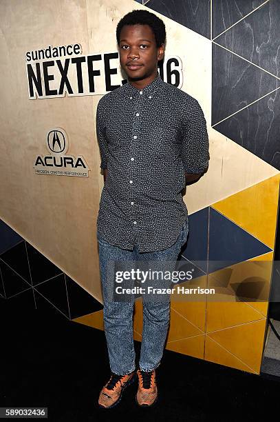 Recording artist Shamir attends the "LoveSong" premiere and performance by Shamir during Sundance NEXT FEST at The Theatre at The Ace Hotel on August...