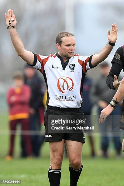 Match referee Tipene Cottrell during the Super Eight 1st XV Final match between Hastings Boys High and Hamilton Boys High at Hastings Boys High on...