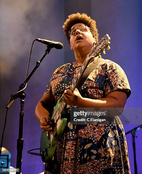 Singer and guitarist Brittany Howard of the Alabama Shakes performs at The Greek Theatre on August 12, 2016 in Berkeley, California.