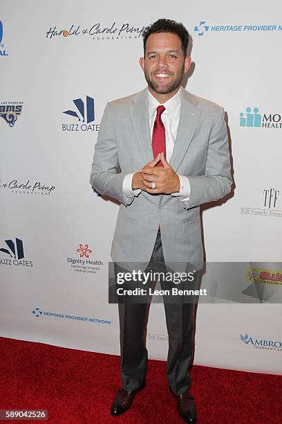 Player Jordan Farmar attends 16th Annual Harold And Carole Pump Foundation Gala - Arrivals at The Beverly Hilton Hotel on August 12, 2016 in Beverly...