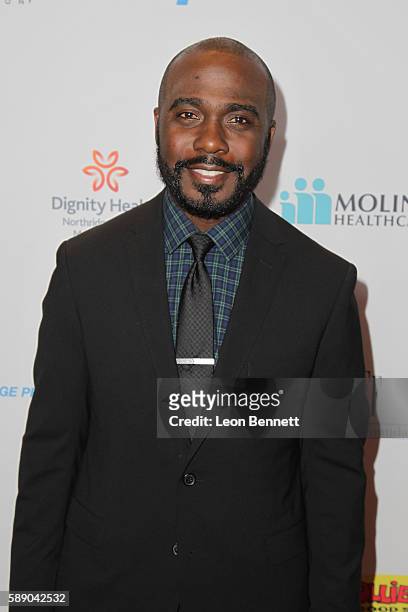 Retired NFL player Marshall Faulk attends 16th Annual Harold And Carole Pump Foundation Gala - Arrivals at The Beverly Hilton Hotel on August 12,...