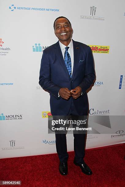 Retired NBA player Isiah Thomas attends 16th Annual Harold And Carole Pump Foundation Gala - Arrivals at The Beverly Hilton Hotel on August 12, 2016...