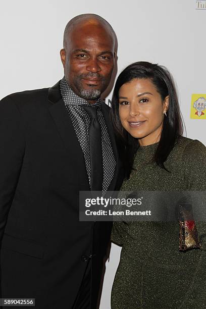 Actor Chris Spencer and Vanessa Rodriguez attends 16th Annual Harold And Carole Pump Foundation Gala - Arrivals at The Beverly Hilton Hotel on August...