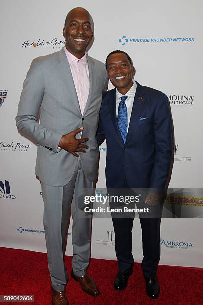 Retired NBA players John Salley and Isiah Thomas attends 16th Annual Harold And Carole Pump Foundation Gala - Arrivals at The Beverly Hilton Hotel on...