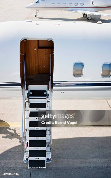 gangway of a private airplane - airplane gangway stock pictures, royalty-free photos & images