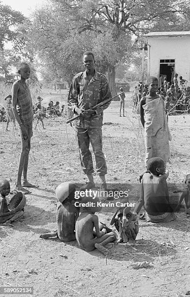 Famine victims in a feeding center.