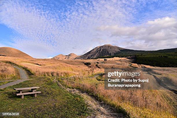 aso rest point on the road to aso volcano ,kyushu,japan - 阿蘇山 ストックフォトと画像