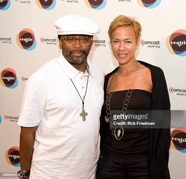 Director Spike Lee with his wife Tonya Lee at the launch party for the new BET network, the Centric Network on Martha's Vineyard on Thursday, August...