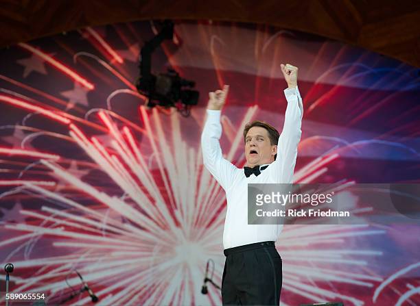 The dress rehearsal for the July 4th celebration with the Boston Pops, conducted by Keith Lockhart at the Hatch Shell on the Charles River Esplanade...