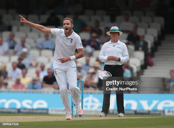 England's Stuart Broad during Day Three of the Fourth Investec Test Match between England and Pakistan played at The Kia Oval Stadium, London on...