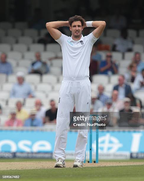 England's Steven Finn during Day Three of the Fourth Investec Test Match between England and Pakistan played at The Kia Oval Stadium, London on...
