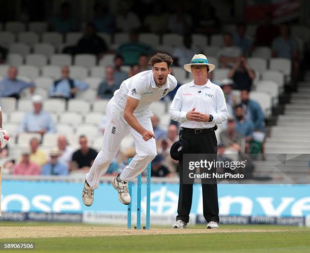 England's Steven Finn during Day Three of the Fourth Investec Test Match between England and Pakistan played at The Kia Oval Stadium, London on...