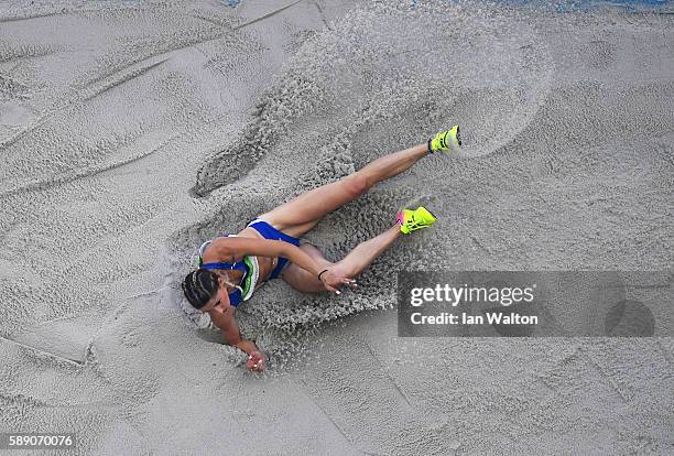 Paraskevi Papahristou of Greece competes in Women's Triple Jump Qualifying on Day 8 of the Rio 2016 Olympic Games at the Olympic Stadium on August...