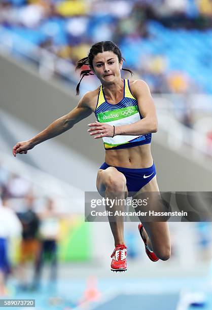 Olga Saladukha of Ukraine competes in Women's Triple Jump Qualifying on Day 8 of the Rio 2016 Olympic Games at the Olympic Stadium on August 13, 2016...