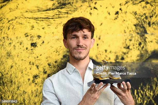 Eduardo Williams poses with Pardo D'Oro Filmmakers of the Present during the 69th Locarno Film Festival on August 13, 2016 in Locarno, Switzerland.