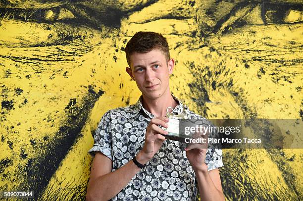 Lucien Monot poses with Pardino d'argento Swiss Life for national competition during the 69th Locarno Film Festival on August 13, 2016 in Locarno,...