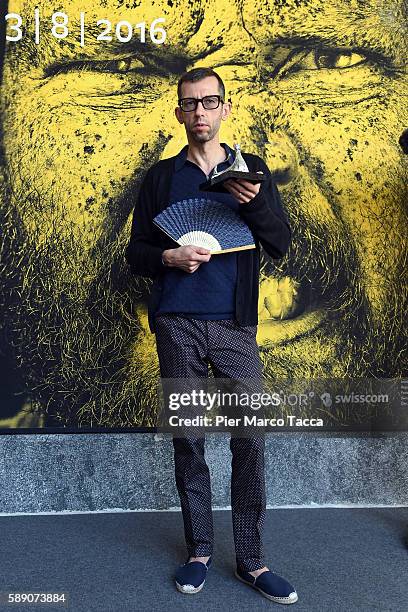 Director Joao Pedro Rodriguez poses with the Pardo for Best Direction during the 69th Locarno Film Festival on August 13, 2016 in Locarno,...