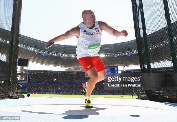 Piotr Malachowski of Poland competes in the Men's Discus Throw Finalon Day 8 of the Rio 2016 Olympic Games at the Olympic Stadium on August 13, 2016...