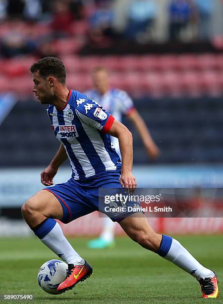 Yanic Wildschut of Wigan Athletic controls the ball during the Sky Bet Championship League match between Wigan Athletic and Blackburn Rovers at DW...