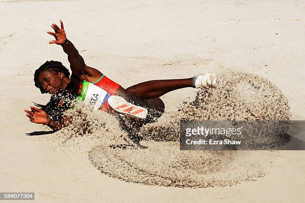 Susana Costa of Portugal competes in Women's Triple Jump Qualifying on Day 8 of the Rio 2016 Olympic Games at the Olympic Stadium on August 13, 2016...