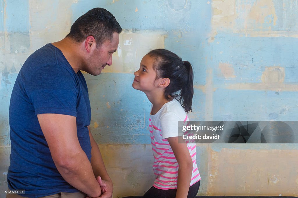 Maori Pacific Islander Father and Daughter Family Having Fun Together