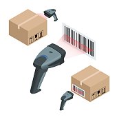Isometric manual scanner of bar codes