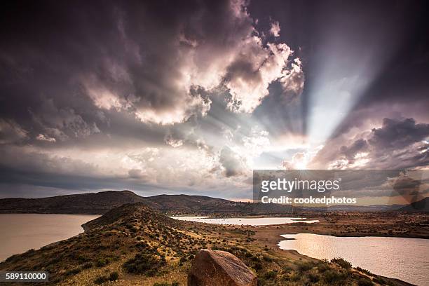 sun rays gariep - the karoo stock pictures, royalty-free photos & images