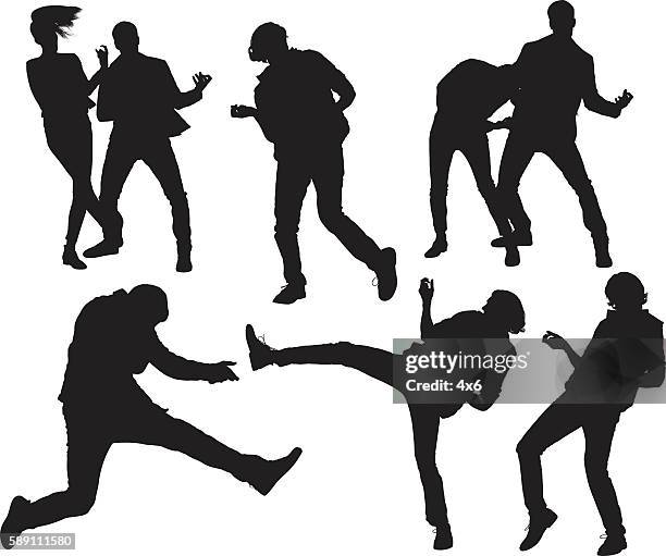 people playing air guitar - air guitar stock illustrations