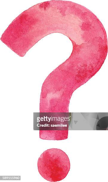 watercolor question mark - mystery stock illustrations