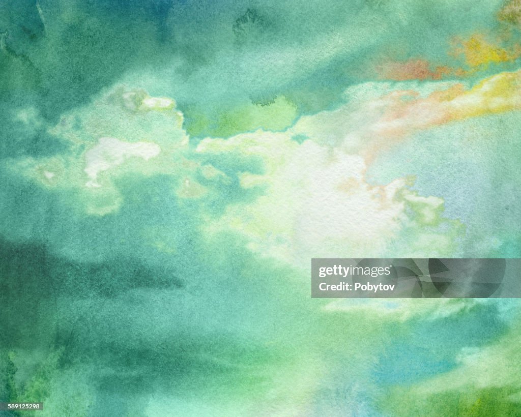 Watercolor thundercloud