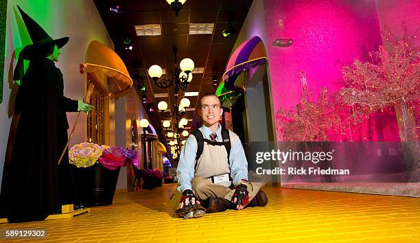 Mike Rivera with his turtle Rosie on Rewards Street inside Judge Rotenberg Center. The Judge Rotenberg Educational Center is a private residential...