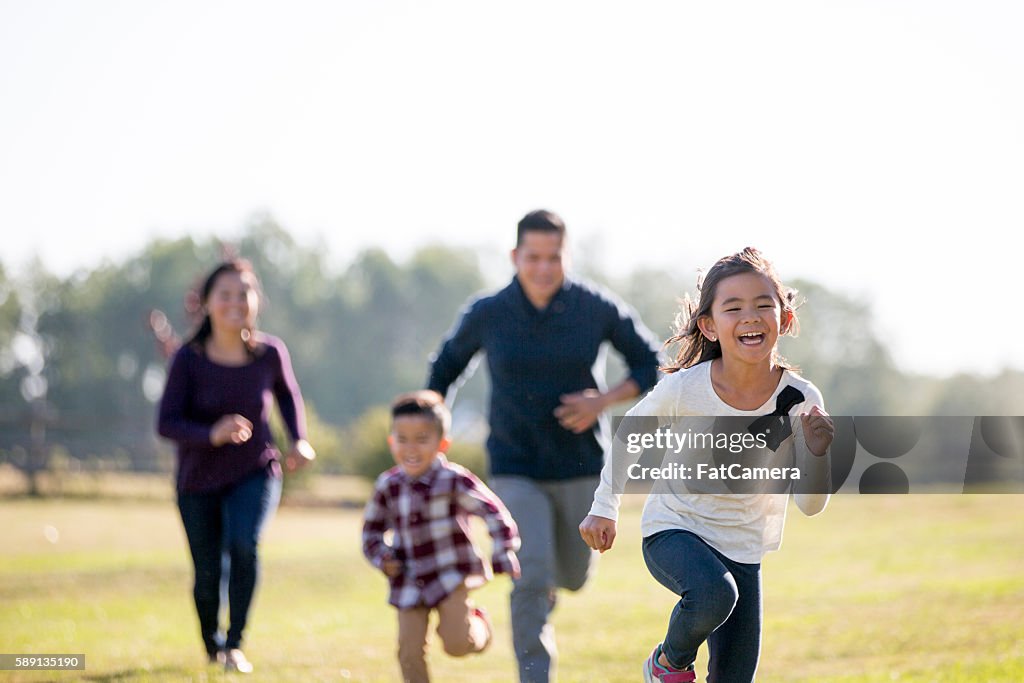 Chasing Each Other Outside