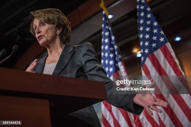 House Minority Leader Nancy Pelosi, , speaks during a news conference about the ongoing fiscal cliff budget impasse in Washington DC December 20,...