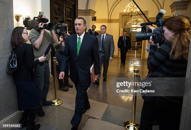 House Speaker John Boehner, , arrives at the U.S. Capitol in Washington, D.C., on Tues Jan 1, 2013. U.S. Lawmakers worked hard toward a midnight...