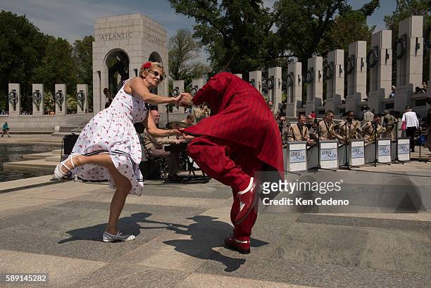 Pam and Steve Springer of Hagerstown, MD dance the jitterbug during the 70th anniversary of Victory in Europe, Day, in Washington D.C. May 8, 2015....
