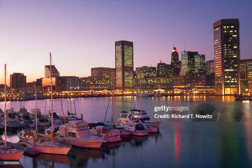 Baltimore's Inner Harbor in the Evening