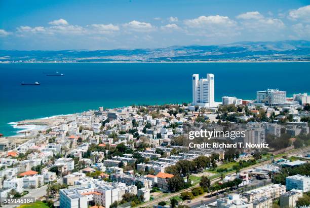 aerial view of haifa - haifa stock pictures, royalty-free photos & images