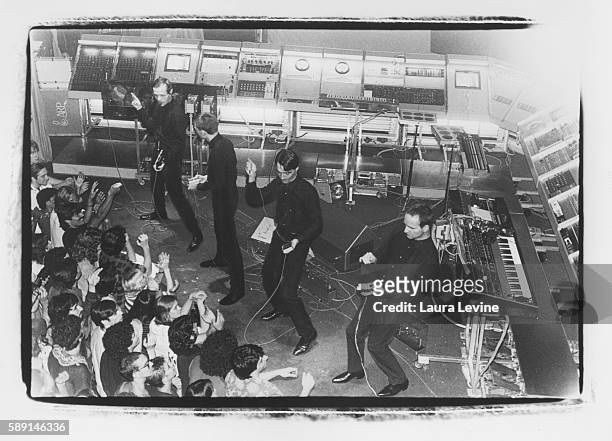 German electronic music group Kraftwerk perform at The Ritz in New York City in 1981.
