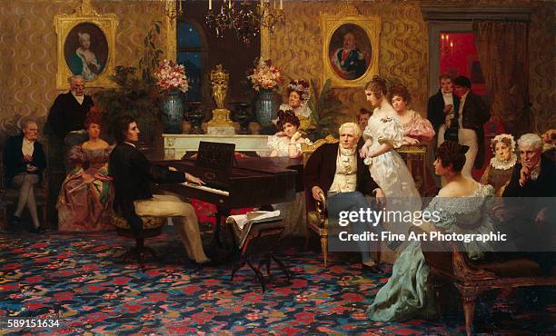 The Composer Chopin Playing in the Salon of Prince Radziville in Berlin in 1829 by Henryk Siemiradzki