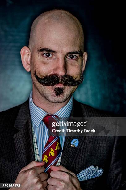 Competitors in the 4th annual beard and mustache competition, held at Irving Plaza in New York. Photograph: Timothy Fadek