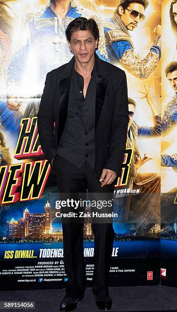 Shah Rukh Khan attending the Happy New Year-SLAM photocall in London.
