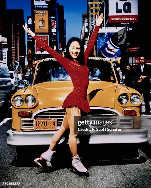 Figure skater Michelle Kwan is photographed for See Magazine in 1998 in New York City.