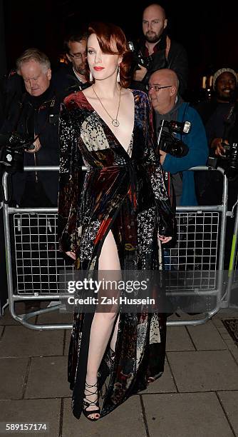 Karen Elson arriving at the Harper's Bazaar Women of the Year Awards at Claridges in London.