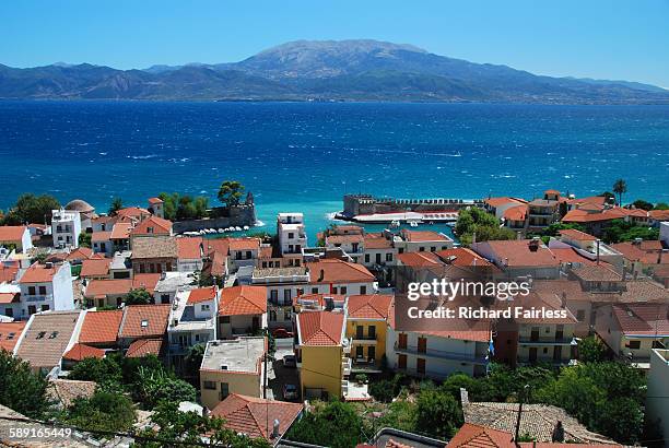 nafpaktos harbour - missolonghi stock-fotos und bilder