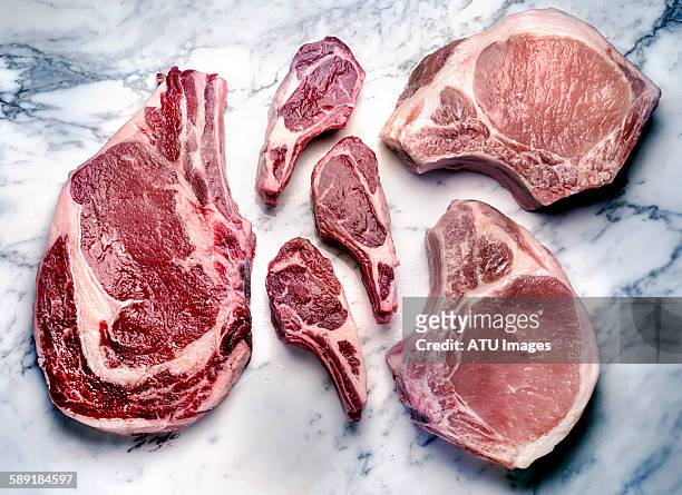 beef lamb pork raw - beef fotografías e imágenes de stock