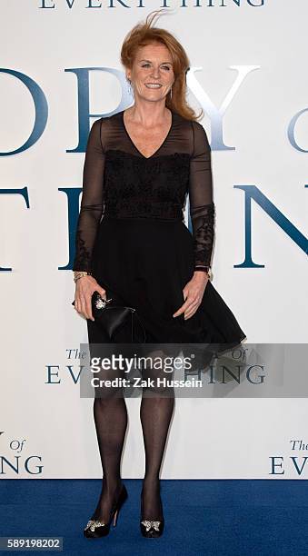 Sarah, Duchess of York arriving at the UK premiere of "The Theory of Everything" at the Odeon Leicester Square in London.