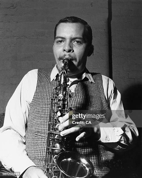 American jazz saxophonist, composer and bandleader, Jackie McLean , circa 1965.