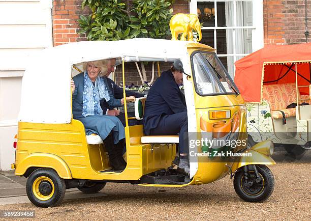 Prince Charles, Prince of Wales and Camilla, Duchess of Cornwall launch the 'Travels To My Elephant' Rickshaw Race at Clarence House in London.